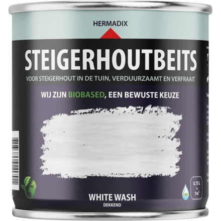 Hermadix Steigerhoutbeits - 0,75 liter - White wash