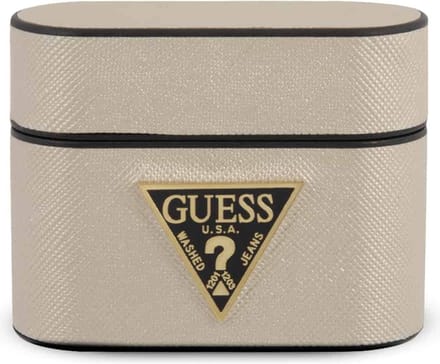 GUESS Saffiano Apple AirPods Pro Case Hoesje - Beige