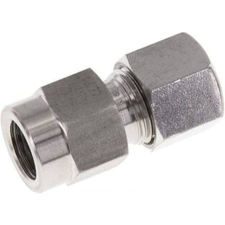 10L & G1/4'' RVS Rechte Snijringkoppeling Binnendraad voor manometers 315bar ISO 8434-1