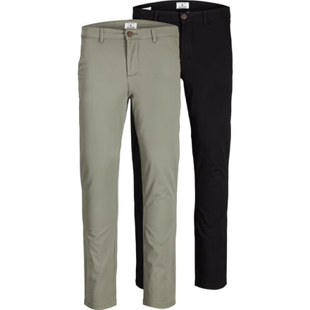 JACK&JONES Heren Multi-Pack Broek, Marco Piped Pockets Low Rise Chinos, 2 Pack