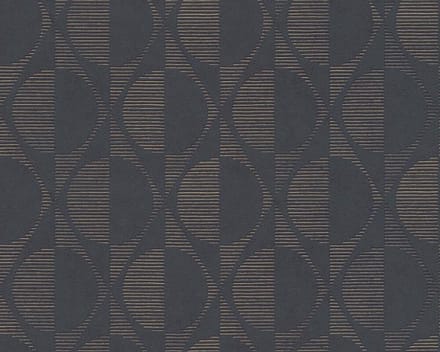 SYMMETRISCH RETRO BEHANG - Zwart Goud - AS Creation Pop Style