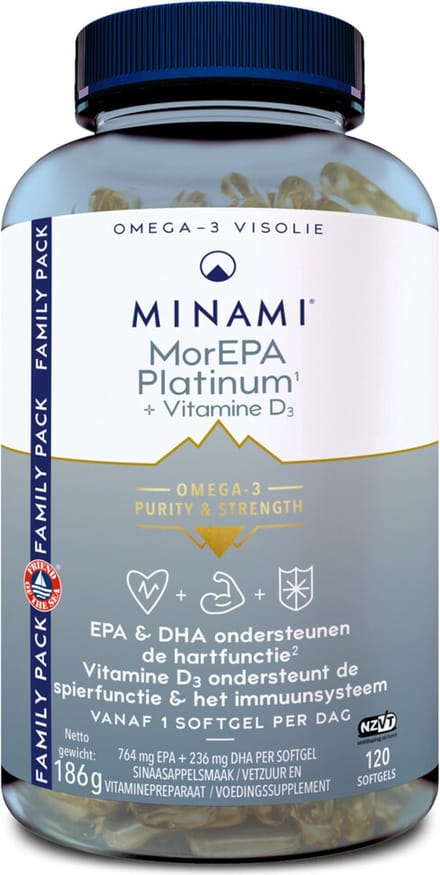 Minami MorEPA Platinum + Vitamine D3 - 120 softgels