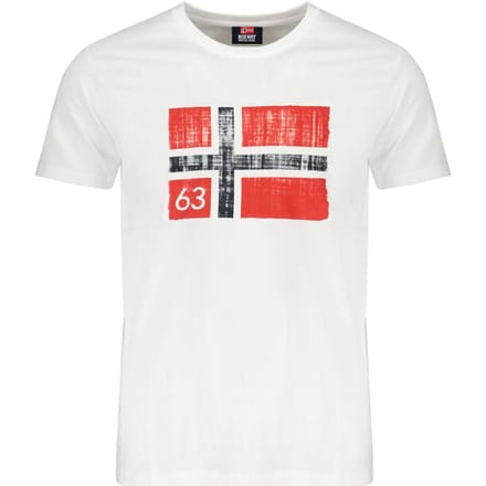 Noorwegen 1963 Bianco Katoenen Heren T-shirt