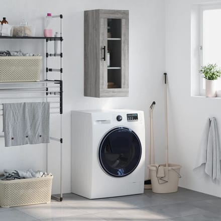 vidaXL - Bovenkast - 34,5x34x90 - cm - grijs - sonoma - eikenkleurig