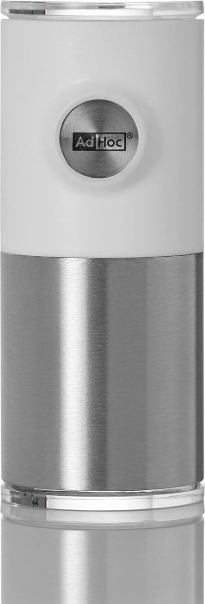 Adhoc Pepnetic - Peper- Of Zoutmolen - Magnetisch - 11 Cm - Rvs - Wit