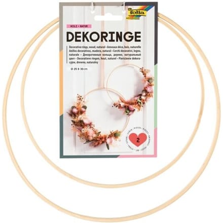 Set van 2 decoratieve ringen hout