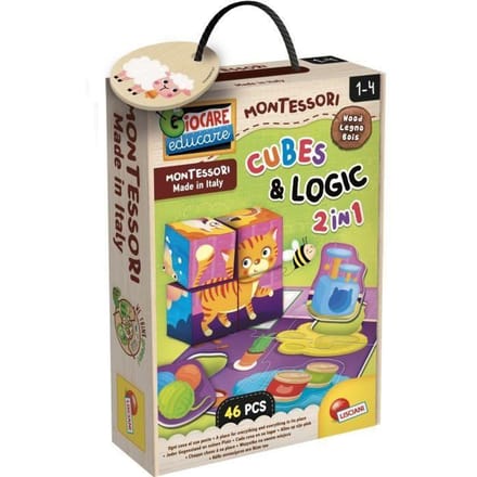 Lisciani - Montessori Baby - houten cubes en logic 2 in 1