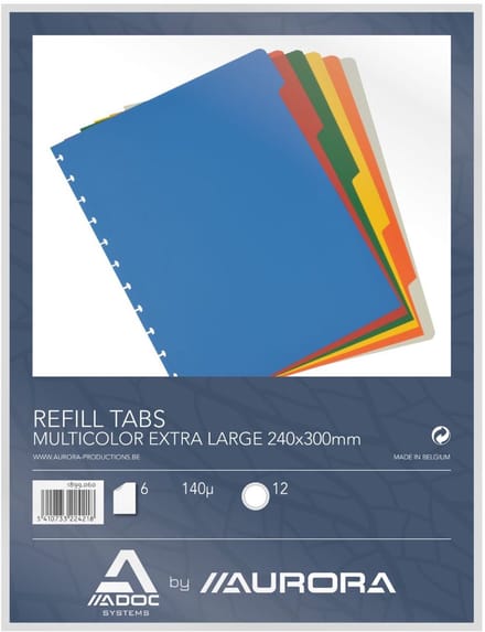 Aurora Adoc - Tabbladen - Refill tabs - Verschillende kleuren - 6 tabs