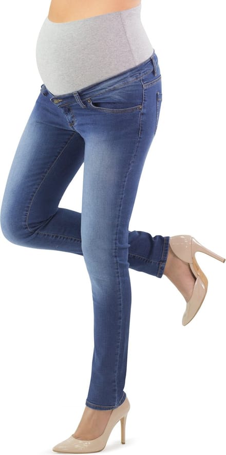 Mamsy - Milano - Basic zwangerschapsjeans 5 pocket-Slim fit-Licht blauw denim - XL