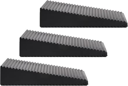 Benson Deurstopper - 3x - zwart - driehoek - rubber - 7 x 6 x 1,6 cm - deurwig
