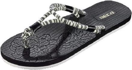Beco Teenslippers Dames Eva Zwart/wit Maat 38