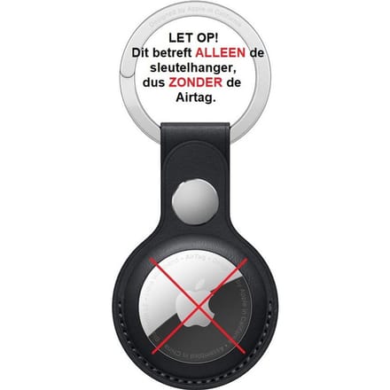 Apple - Airtag Sleutelhanger - leer - Zwart