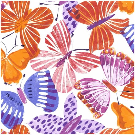 P+D Lunch servetten - Colorful butterflies