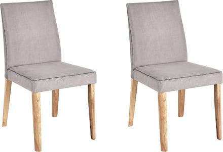 PHOLA - Eetkamerstoel set van 2 - Lichtgrijs - Polyester