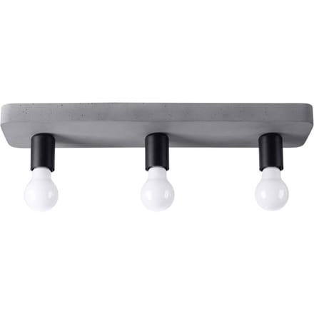 Sollux Lighting Plafondlamp Tavo - E27 - grijs - concreet - 10x55x13.5cm