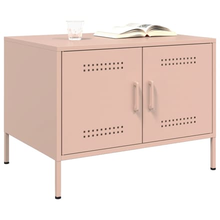vidaXL - Salontafel - 68x50x50,5 - cm - staal - roze
