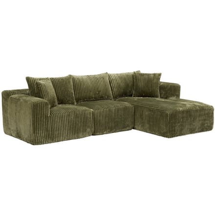 Eazy Living Ribstof 3-zitsbank Milo Groen