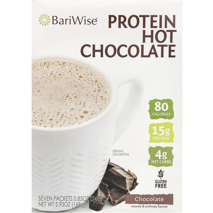 BariWise, Chocolat Chaud Protéiné, Chocolat, 7 sachets, 0,85 oz (24g) chaque