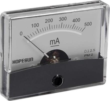 Analoge Paneelmeter Voor Dc Stroommetingen 500Ma Dc / 60 X 47Mm