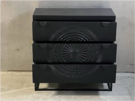 Cabinet carving 3-draw. black