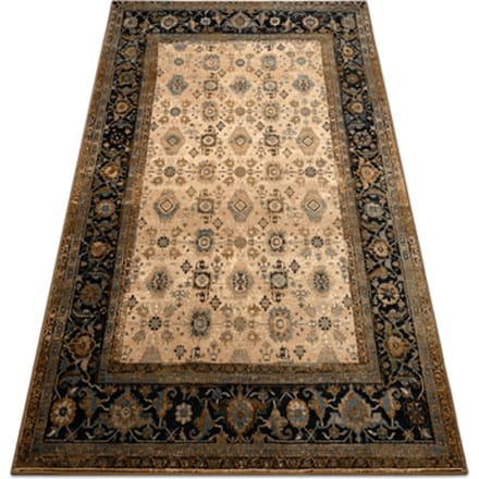 Kleden Rugsx Wollen tapijt OMEGA AVILA Ornament frame cognac 200x300 cm