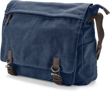 Blauwe Denim Canvas Schooltas