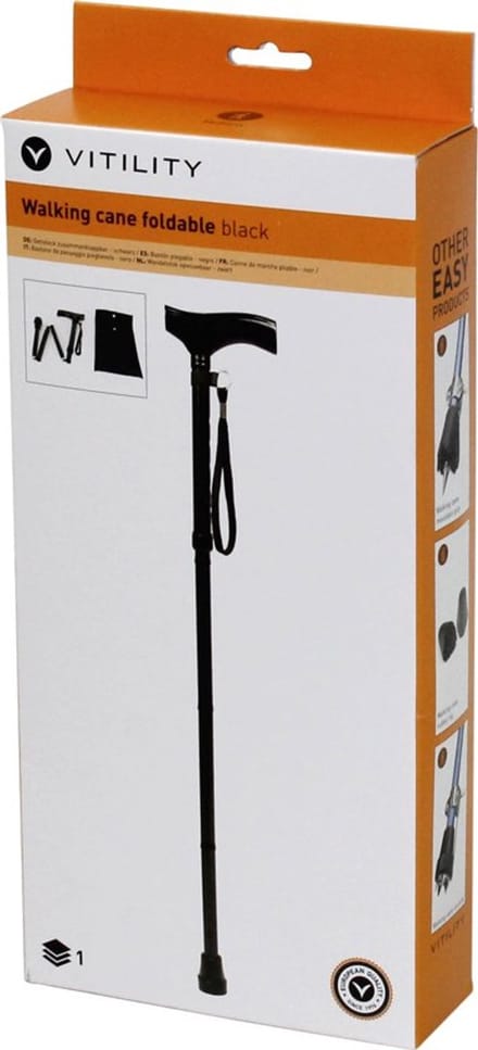 Vitility Wandelstok Opvouwbaar - Zwart