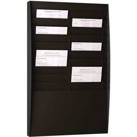 Paperflow wandfolderhouder A4, 2x10 vakken, zwart