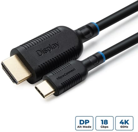 Microconnect MC-USBCHDMI5 video kabel adapter 5 m HDMI Type A (Standaard) USB Type-C Zwart