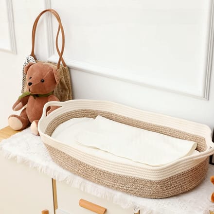 ADSafety Verschoonmand XL - Incl. Matras en Hoes - Aankleedkussen - Mozes Mand - Babykamer - Commode - Babyshower - Beige