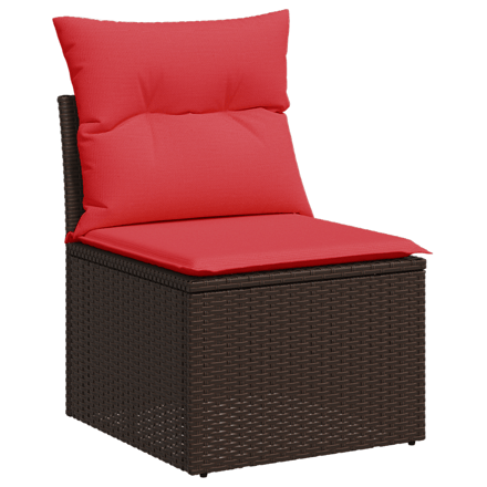 vidaXL - Tuin - Sofa - met - kussen - Bruin - 55 - x - 62 - x - 69 - cm - poly - rattan