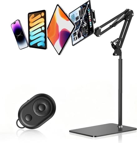 Tabletstandaard - E-reader houder - Comfortabel lezen - Verstelbare lengte - 47-13 inch - Zwart