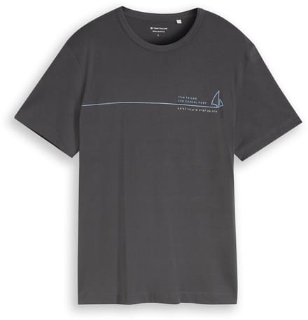 Tom Tailor - T-shirt met print - Maat XXL - Tarmac Grey