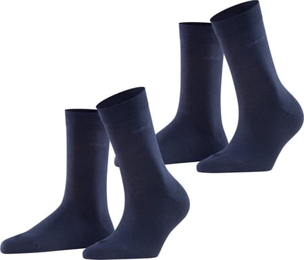 Esprit Basic Easy 2-Pack drukvrije comfort tailleband katoen multipack sokken dames blauw - maat 35-38