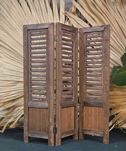Raamscherm hout 70 cm landelijke shutter bruin als raam scherm | Inspiring Minds