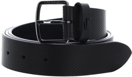 LACOSTE Leren Riem Casual Punch Leather Belt W85 Noir Zwart