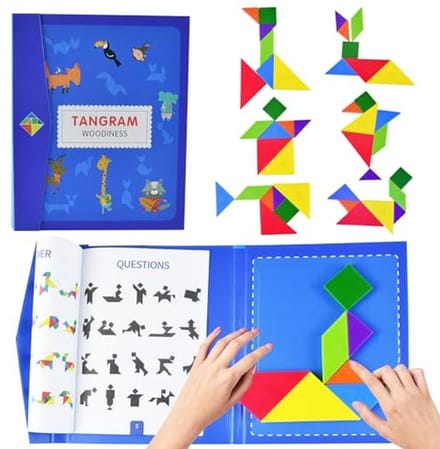 Magnetische Tangram Puzzel – Educatief Houten Speelgoed voor Kinderen vanaf 3 Jaar