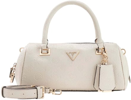 GUESS handtas schoudertas Cresidia II Box Satchel Cream White Logo crème