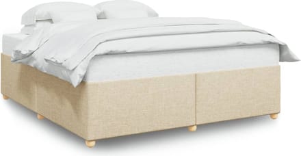 vidaXL - Bedframe - zonder - matras - stof - crèmekleurig - 180x200 - cm