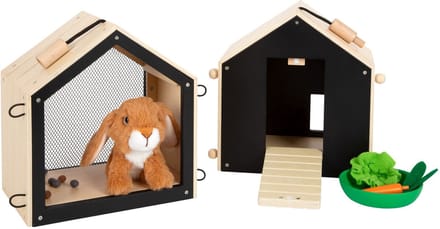 Small Foot - Wooden Rabbit Hutch with Rabbit Plush 15 pcs.