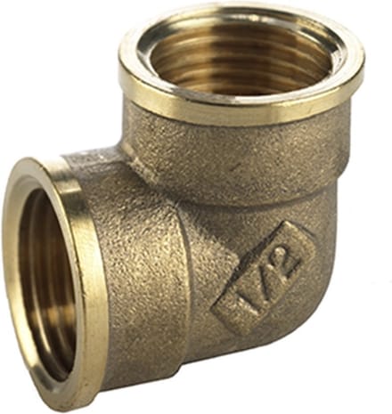 VSH draadfitting met 2 aansluiting D1116, messing, le 28.8mm, knie