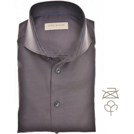 John Miller Overhemd Textured Perfection Shirt Donker Bruin / male