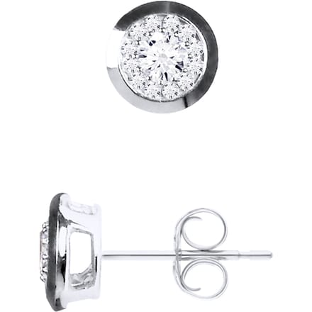 Oorbellen Solitaire Diamond 0,50 Cts Serti illusie White Gold 18k