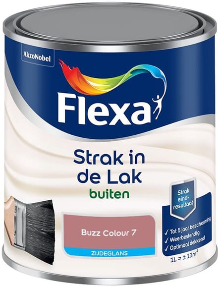 Flexa - Strak In De Lak Buitenlak Zijdeglans - Buzz Colour 7 - Mengverf - 1 L