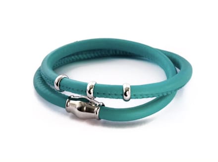 NIEUW! Jolla - dames wikkelarmband - zilver - leer - magneetsluiting - bedels - Basic Silver - Turquoise