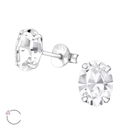 Montebello Oorbellen Berdien - 925 Zilver E-Coating - Swarovski - Ø6x8mm