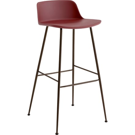&Tradition Rely Barstoel HW81 & HW86 - red brown - gebronsd - Hoogte 88,5 cm