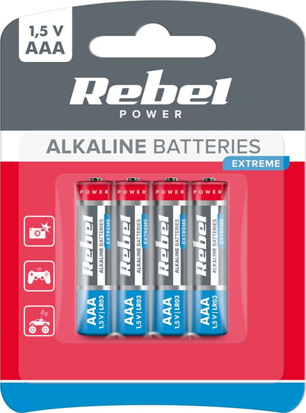 Rebel Extreme - Alkaline Batterij - AAA - 4 Stuks - 1,5V