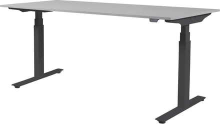 Zit Sta Bureau - Plus Elektrisch 180x90 grijs - zw frame