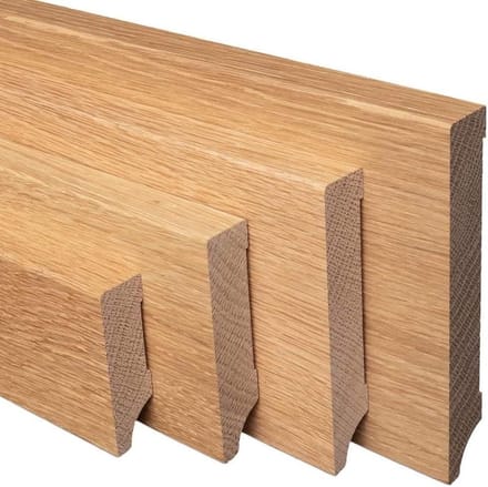 Massief eiken plint - Wandafsluitstrip - Vloer afwerking - Geolied Weimarer profiel - 100mm hoogte
